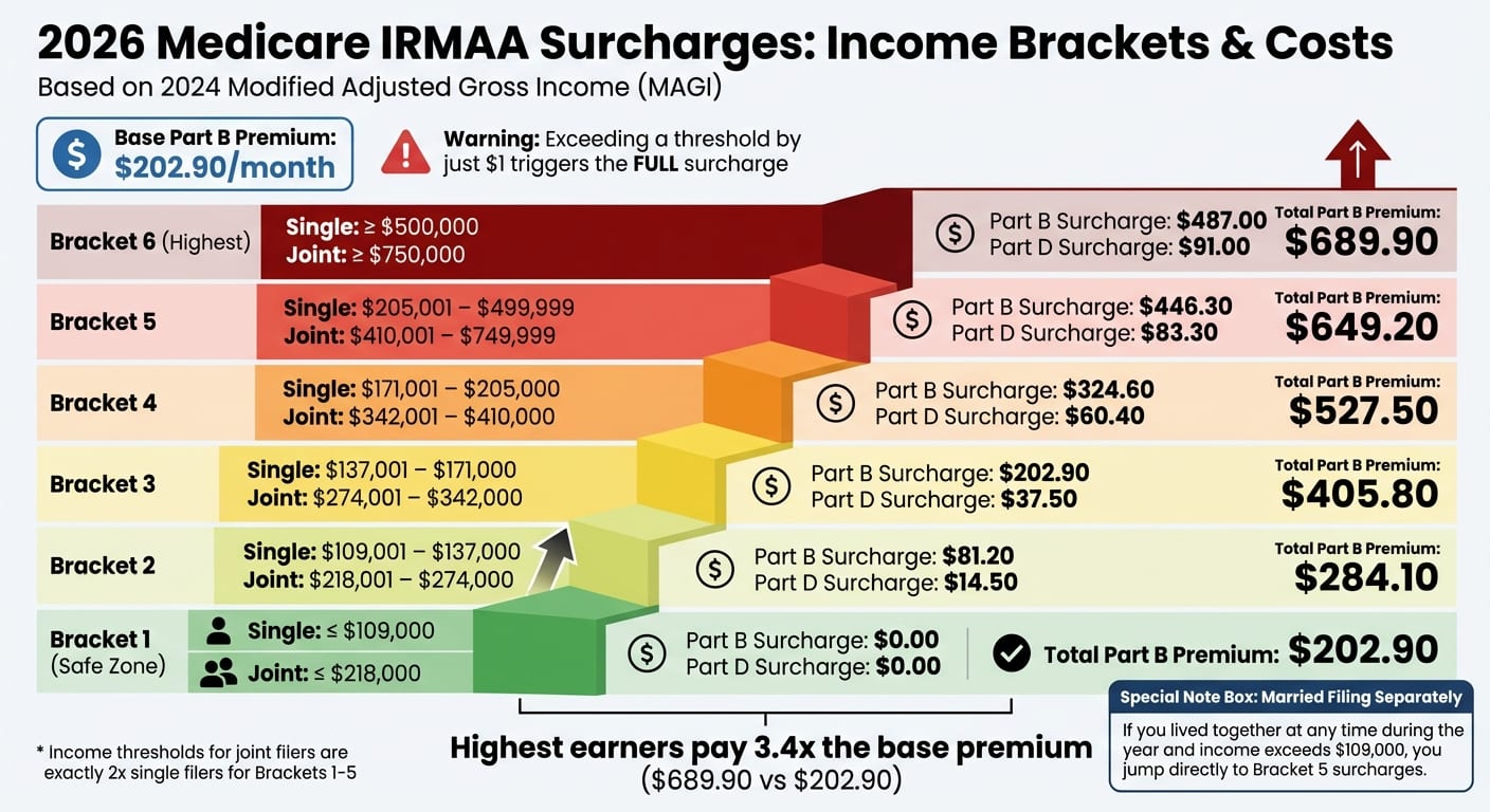 2026 Medicare IRMAA Income Brackets and Surcharge Amounts