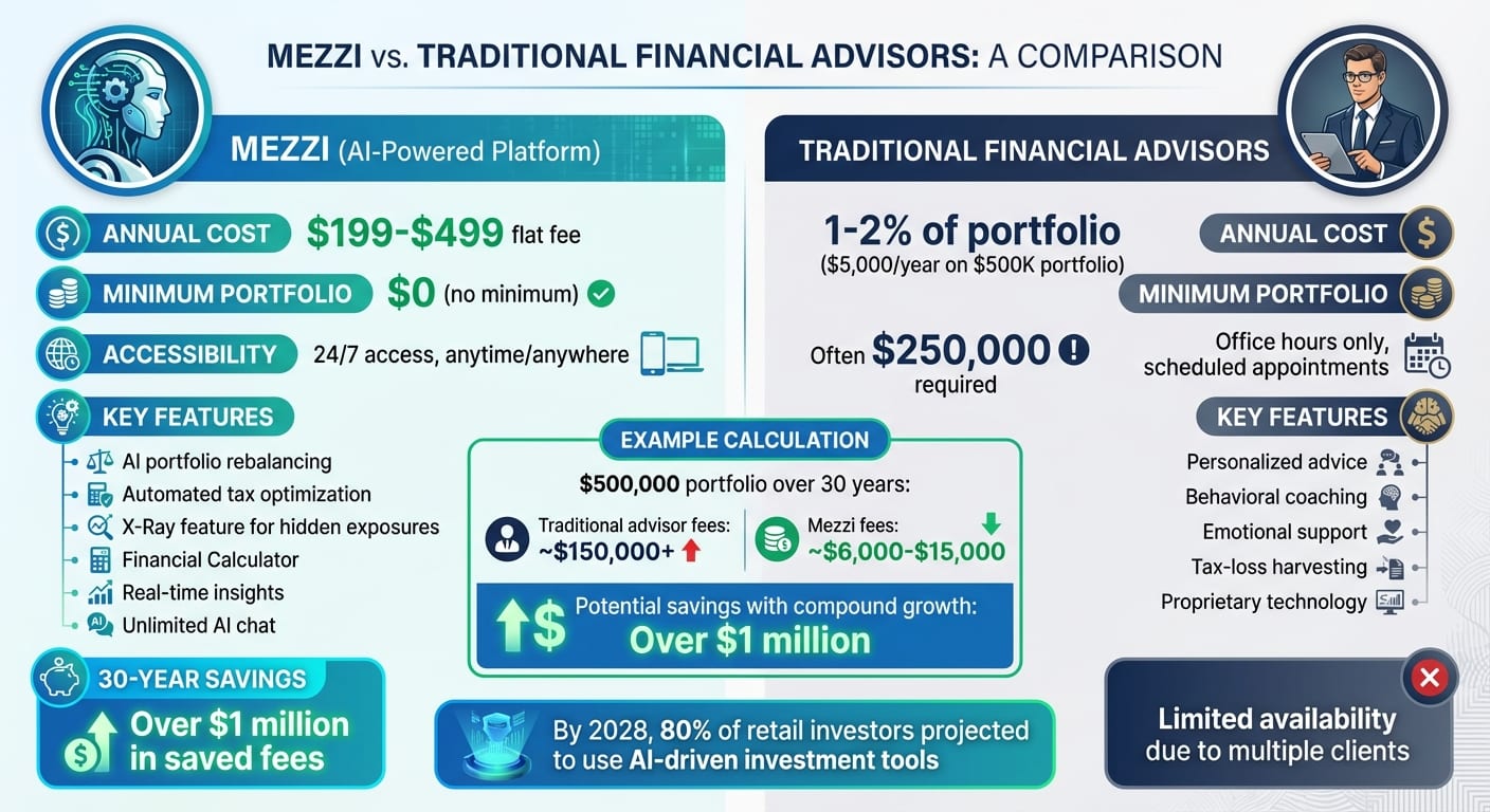 Mezzi vs Traditional Financial Advisors Cost and Features Comparison