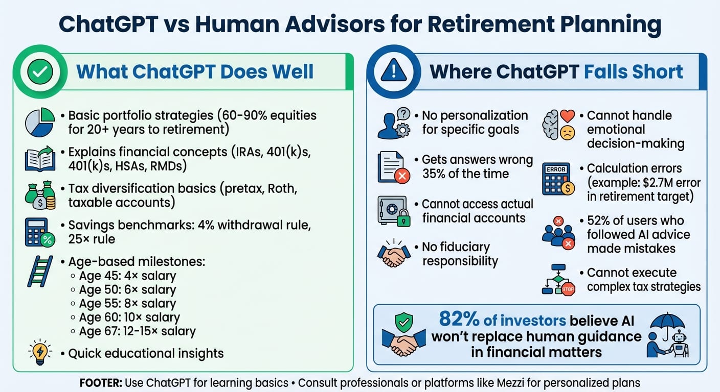 ChatGPT vs Human Advisors for Retirement Planning: Strengths and Limitations