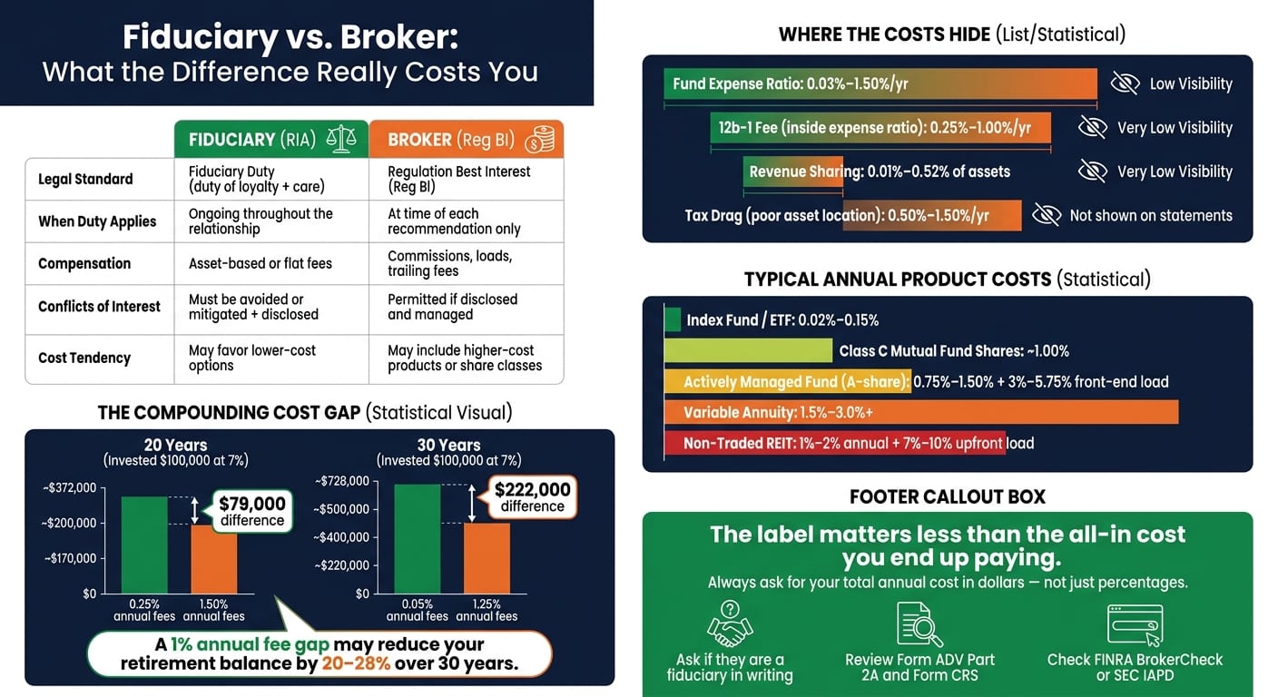 Fiduciary vs. Broker: True Cost Comparison Guide