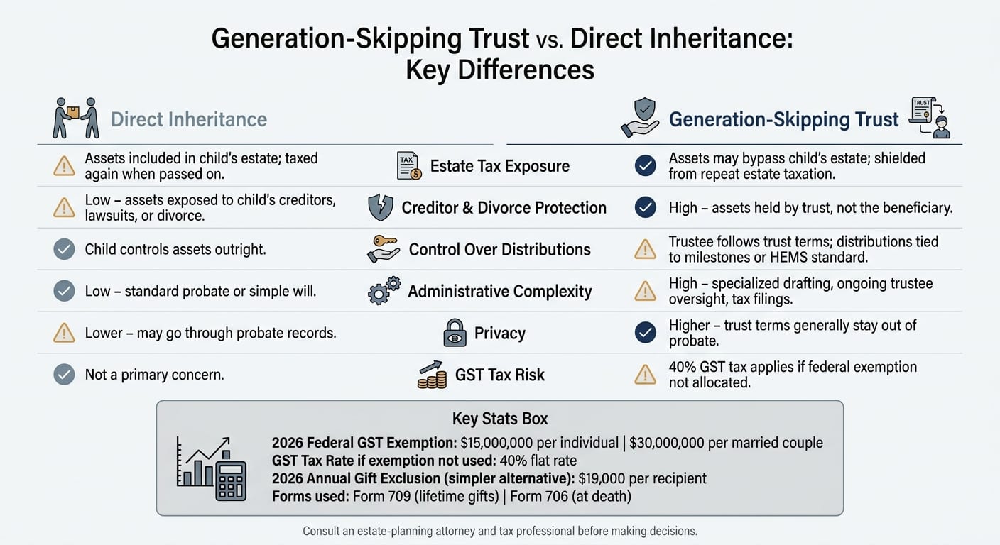Generation-Skipping Trust vs. Direct Inheritance: Key Differences