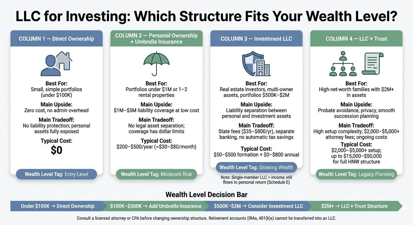 LLC for Investing: Which Structure Fits Your Wealth Level?