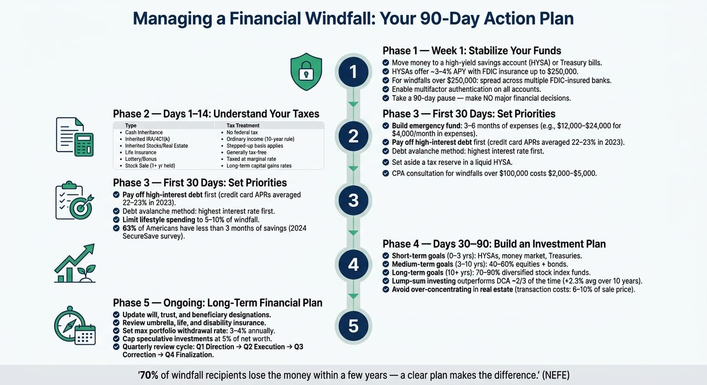 Managing a Financial Windfall: Your 90-Day Action Plan