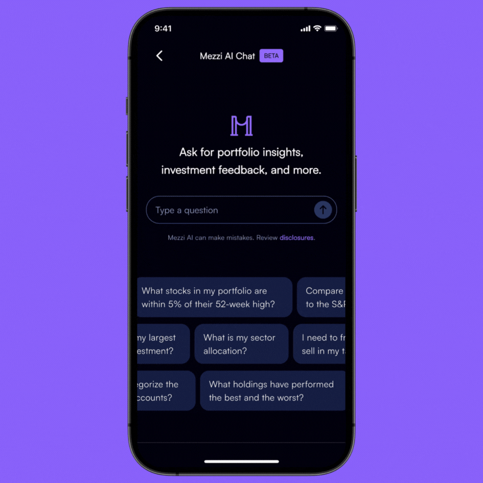Opening a previous conversation from Mezzi AI chat history
