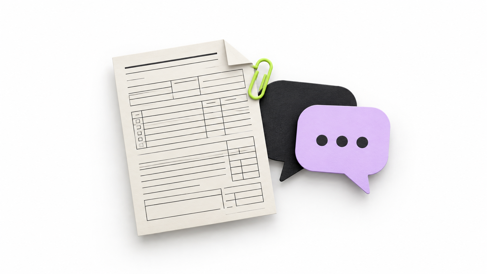 Illustration of a tax return beside Mezzi chat bubbles.
