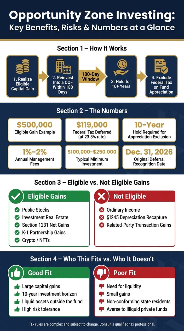 Opportunity Zone Investing: Key Benefits, Risks & Numbers at a Glance