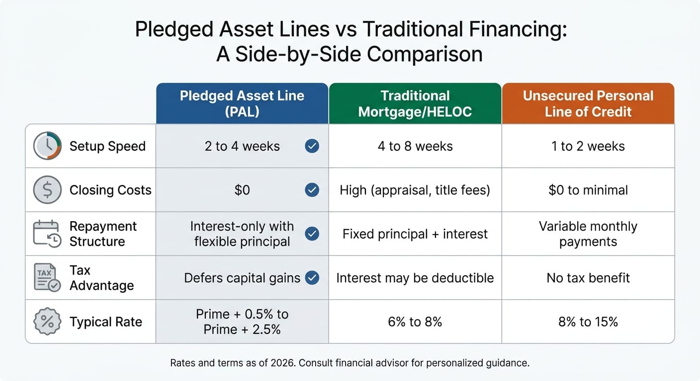 PAL vs Traditional Mortgage vs Personal Line of Credit Comparison