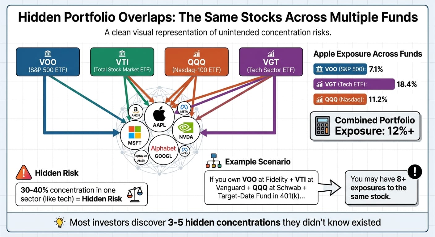 Hidden Portfolio Overlaps: How the Same Stocks Appear Across Multiple ETFs