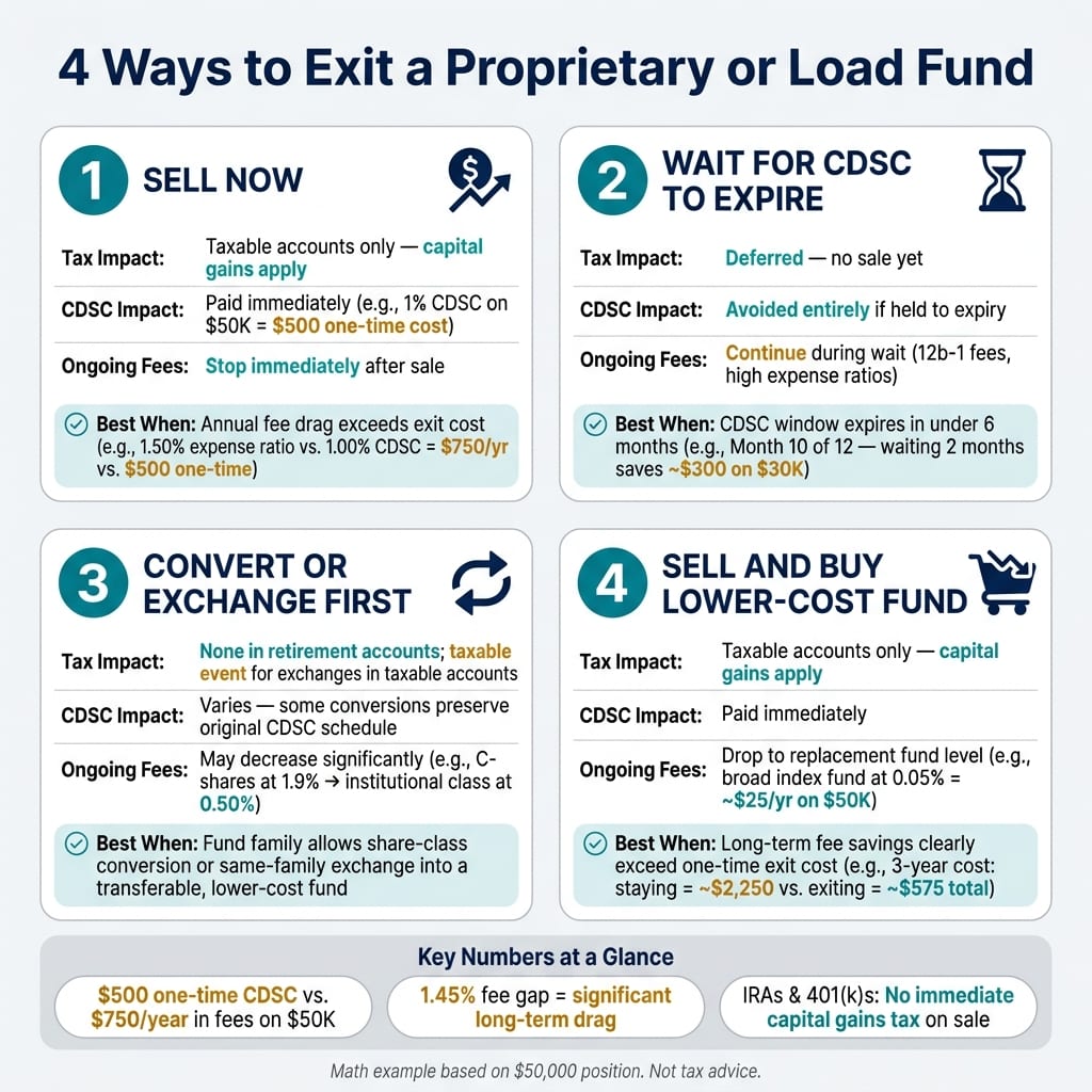 4 Ways to Exit a Proprietary or Load Fund: Cost Comparison