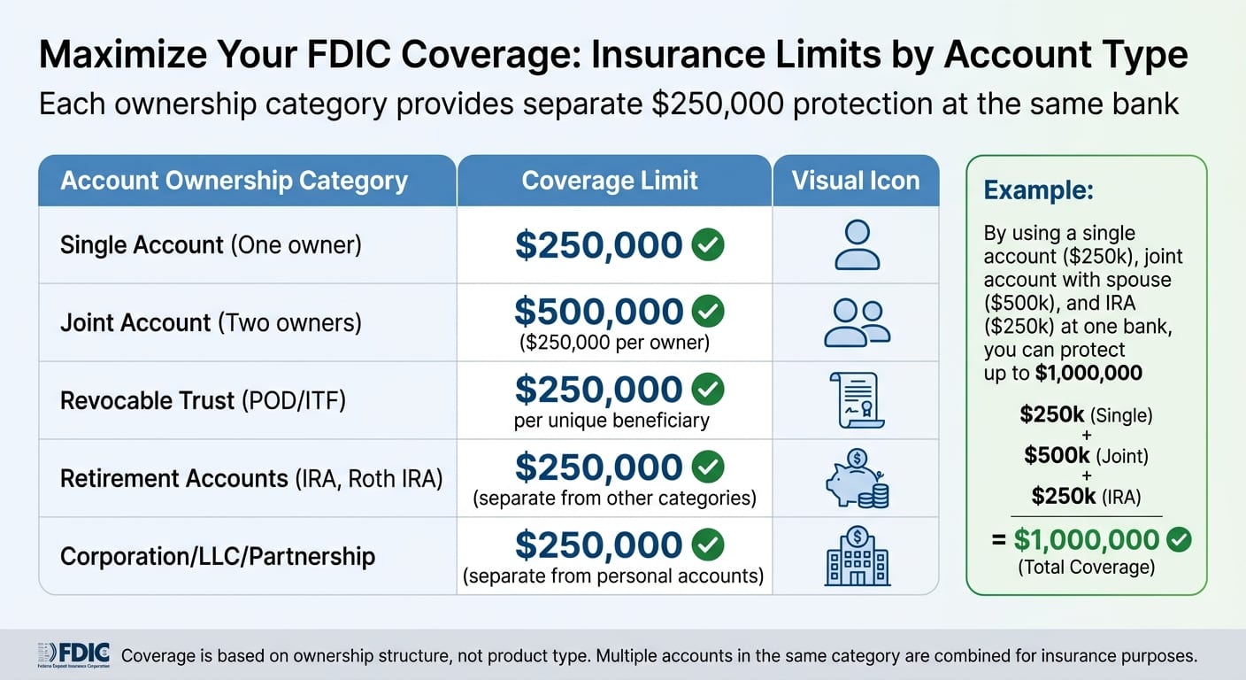 FDIC Insurance Coverage Limits by Account Ownership Type