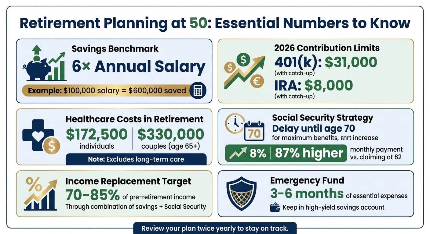 Retirement Planning at 50: Key Benchmarks and Savings Targets