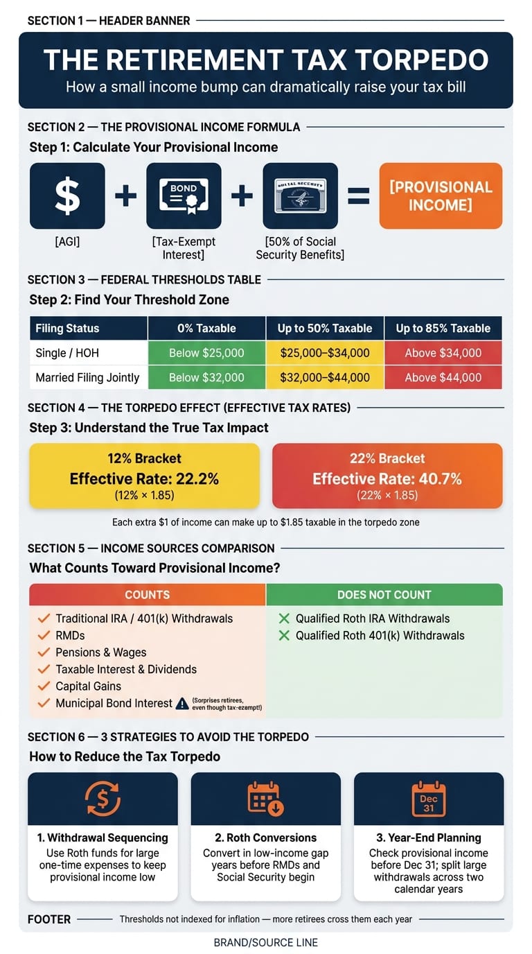The Retirement Tax Torpedo: How Provisional Income Affects Your Social Security Tax