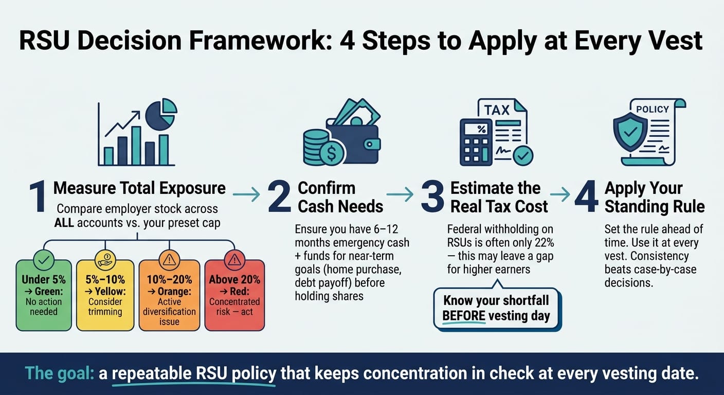 RSU Decision Framework: 4-Step Policy for Every Vesting Date