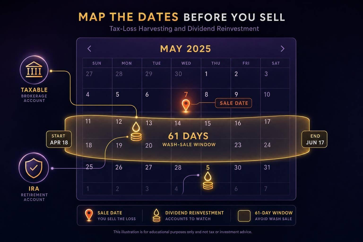 Tax-Loss Harvesting and Dividend Reinvestment: Map the Dates Before You Sell