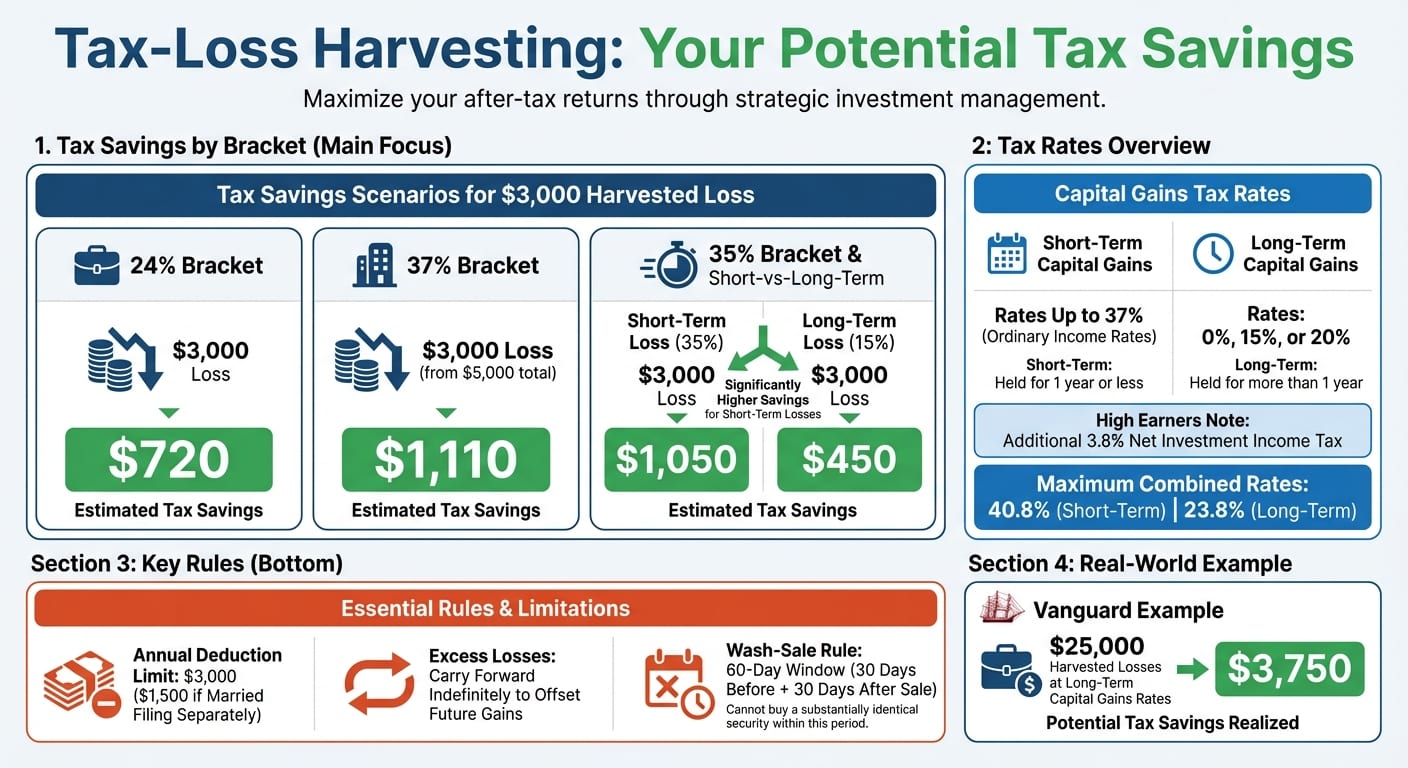 Tax-Loss Harvesting Savings Calculator: Potential Tax Benefits by Bracket