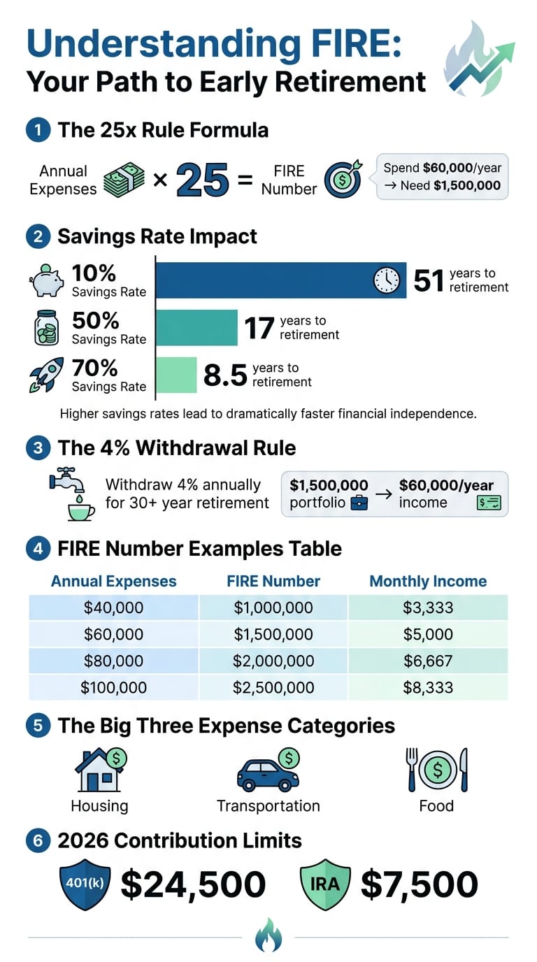 FIRE Savings Rate Impact on Years to Retirement