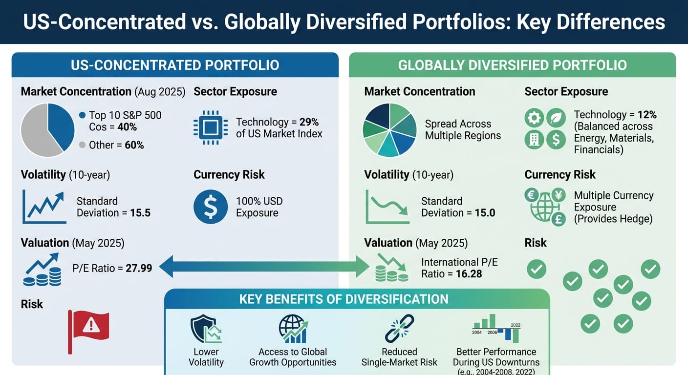 US-Concentrated vs Globally Diversified Portfolio Comparison