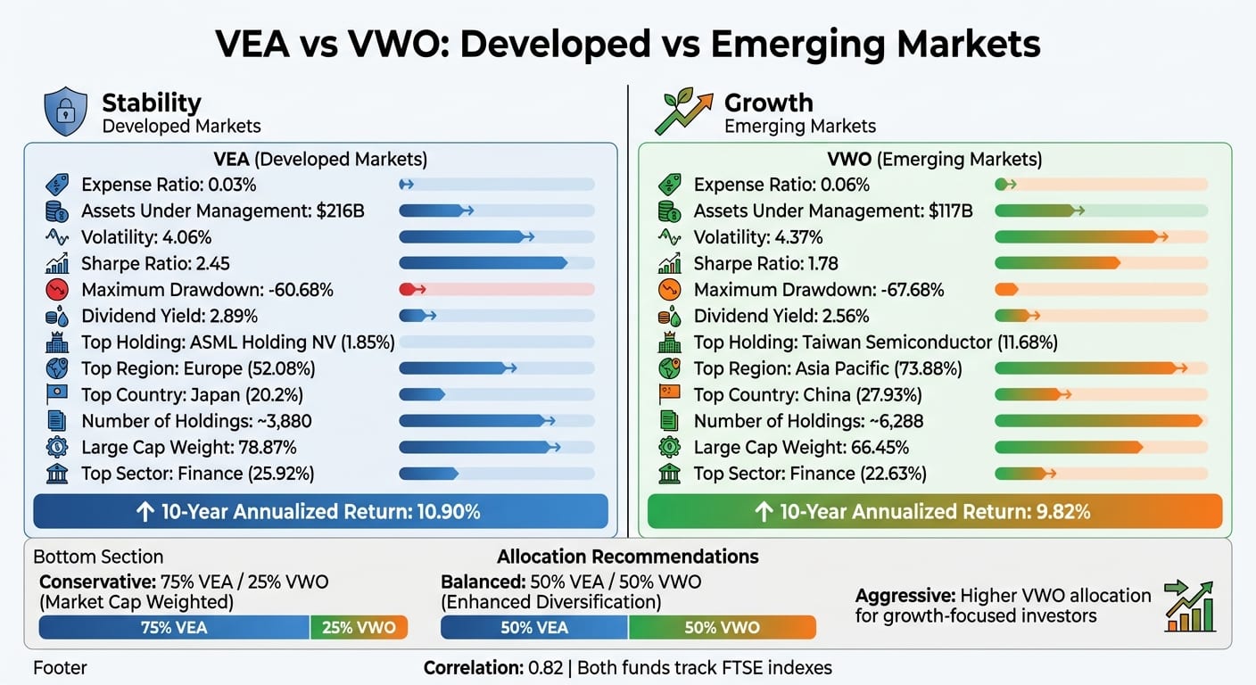VEA vs VWO ETF Comparison: Key Metrics and Differences